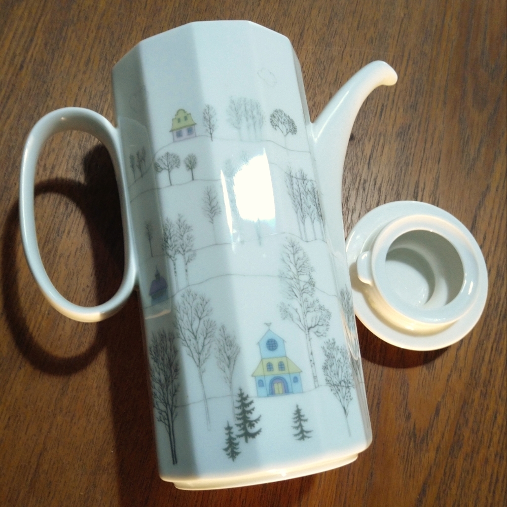 Vintage Rosenthal Porcelain Polygon Coffee Pot Design Tapio Wirkkala
